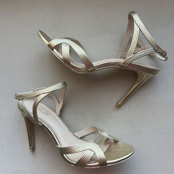 Rachel Zoe Isabella Metalic Gold Leather Stiletto High Heeled Sandals Women’s 8 - Picture 12 of 16